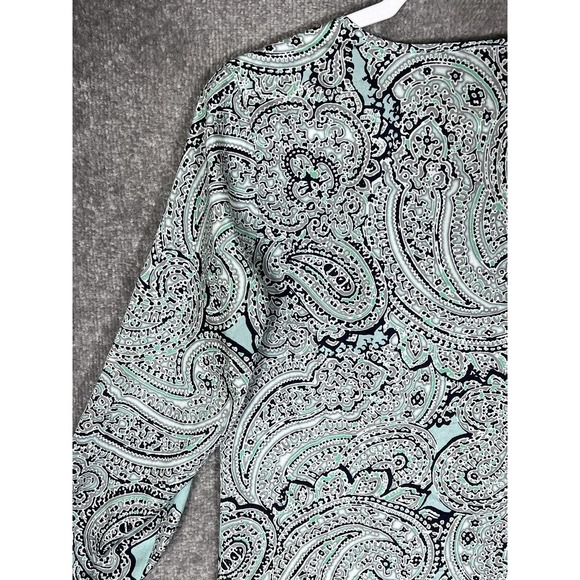 The Limited Paisley Tunic Top Womens Size Small Roll Tab Sleeves Pullover Hi Low - Picture 10 of 14